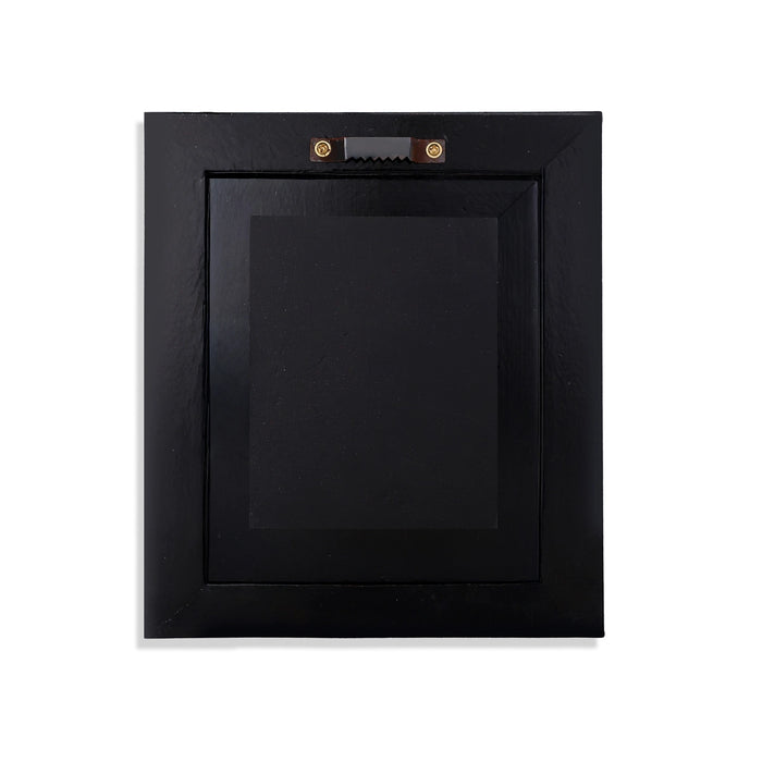 Lakshmi Devi Idol with Frame - 9.5 x 8 Inches | Antique Gold Finish / Wall Hanging Decor For Home & Pooja