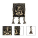 Ganesha Wall Hanging- 3.75 x 3.75 Inches| Brass Ganapati Wall Decor with Bells/ Vastu Hanging for Home & Temple - Wall Hanging