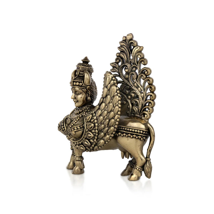 Kamadhenu Idol – 4.5 X 3.5 Inches | Antique Brass Idol / Kamdhenu Cow Statue / Kamadhenu Statue For Home