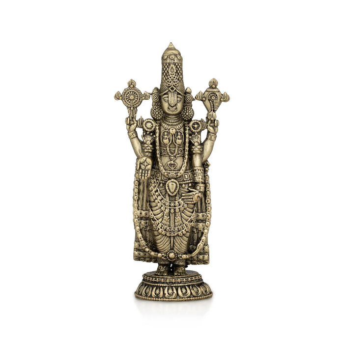 Balaji Murti Standing On Base - 4 X 12.5 Inches | Brass Statue/Venkateswara Swamy Idol/Perumal Statue For Pooja
