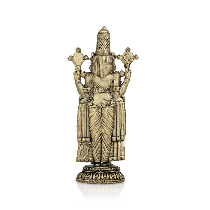 Balaji Murti Standing On Base - 4 X 12.5 Inches | Brass Statue/Venkateswara Swamy Idol/Perumal Statue For Pooja