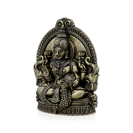 Lakshmi Sitting on Base Murti- 4 x 3 Inches | Antique Brass Idol/ Maha Lakshmi Statue/ Laxmi Decor For Home & Pooja - Brass Murties