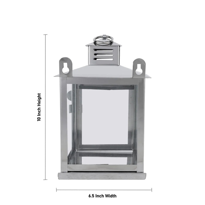 Glass Dhoom – 6.5 X 10 Inches | Stainless Steel Diya Protecter / Safe Lamp Cover For Pooja & Outdoors