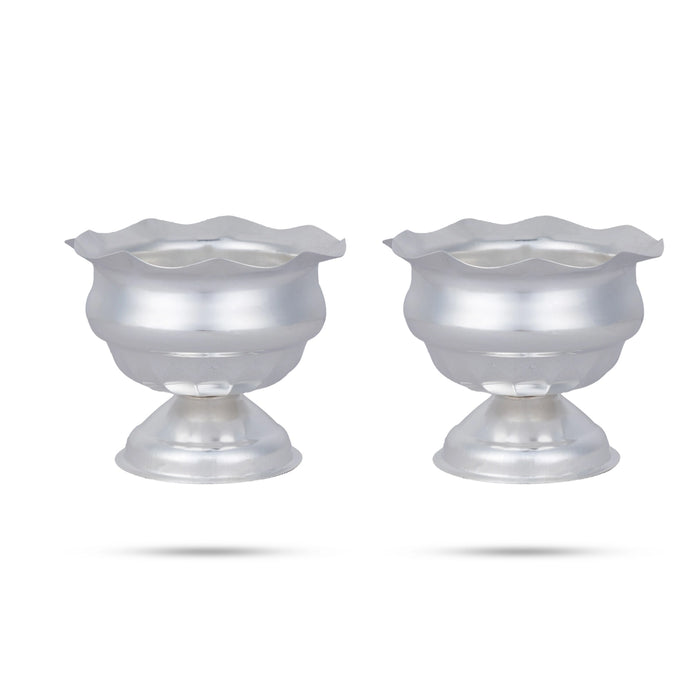 Pooja Thali Set | 11 Pcs/ White Metal Pooja Set/ Puja Thali Set for Home & Temple - Pooja Thali Sets