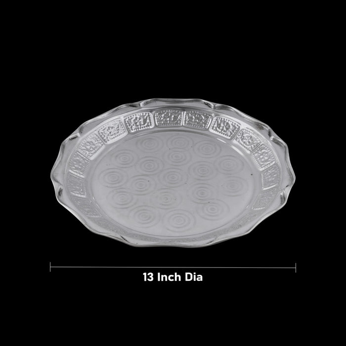 Pooja Thali Set | 11 Pcs/ White Metal Thali Set/ Puja Thali Set for Home & Temple - Pooja Thali Sets