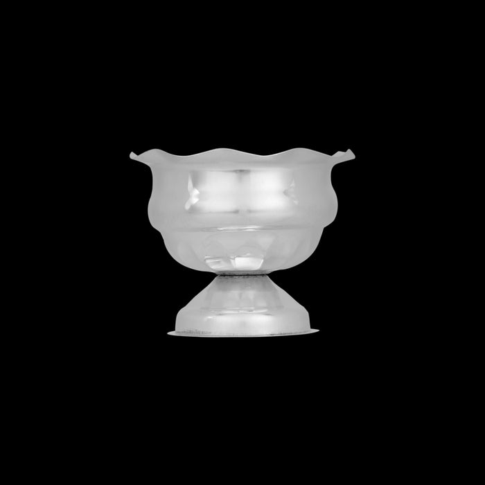 Pooja Thali Set | 4 Pcs/ White Metal Plate/ Kumkum Box/ Water Sprinkler/ Puja Thali Set for Home - Pooja Thali Sets