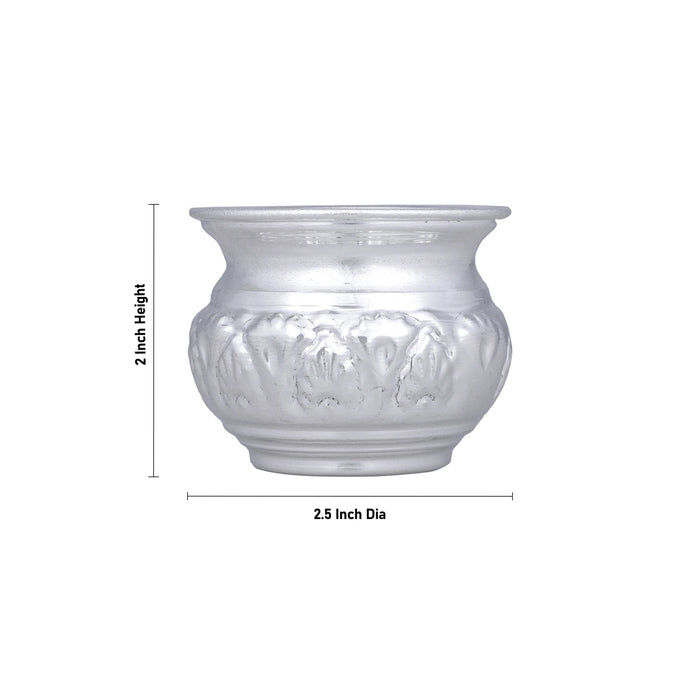 Chandan Cup - 2 x 2.5 Inches | German Silver Cup/ White Metal Bowl for Pooja/ 65 Gms Approx - Bowls