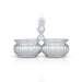 2 Cups Chomukha With Annam Handle - 3.5 x 4 Inches | German Silver Panchwala/ Kumkum Holder for Pooja/ 120 Gms - Bowls