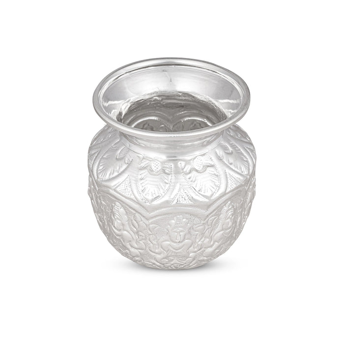 Ashtalakshmi Chombu - 5 x 3.75 Inches | German Silver Lota/ Ashtalakshmi Kalasam for Pooja/ 200 Gms Approx - Kalash & Pooja Lota