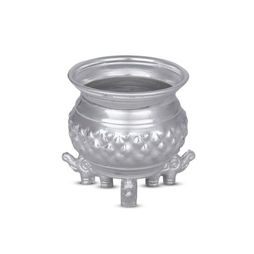 Chandan Cup With Elephant Leg - 3 x 2.5 Inches | German Silver Cup/ German Silver Bowl for Pooja/ 115 Gms Approx - Bowls
