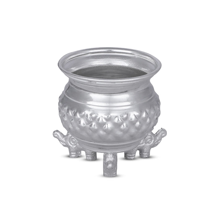 Chandan Cup With Elephant Leg - 3 x 2.5 Inches | German Silver Cup/ German Silver Bowl for Pooja/ 115 Gms Approx - Bowls