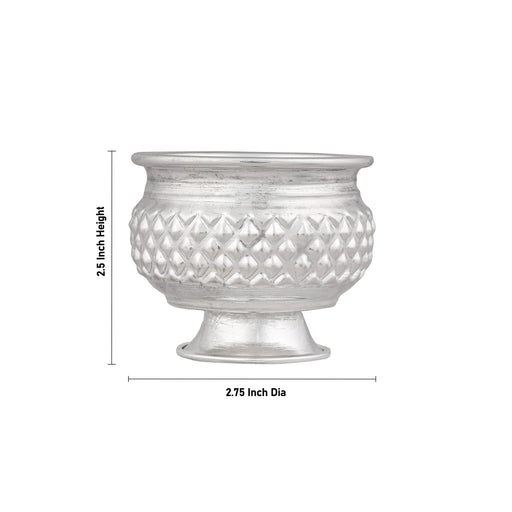 Chandan Cup With Base - 2.5 x 2.75 | German Silver Cup/ Chandan Bowl for Pooja/ 70 Gms Approx - Bowls