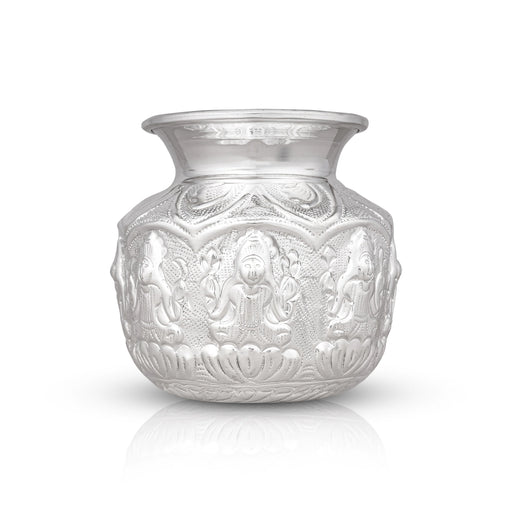 Ashtalakshmi Chombu - 5 x 4 Inches | German Silver Lota/ Ashtalakshmi Kalasam for Pooja/ 230 Gms Approx - Kalash & Pooja Lota