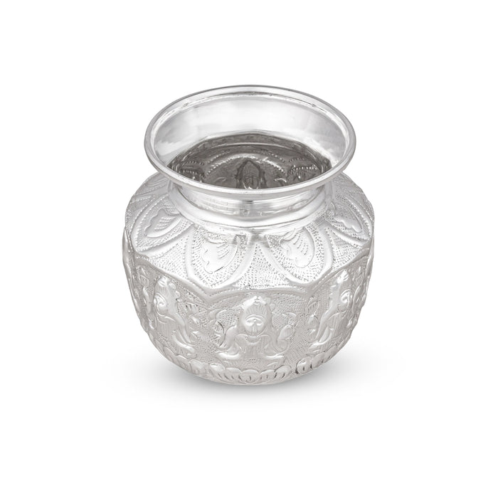 Ashtalakshmi Chombu - 5 x 4 Inches | German Silver Lota/ Ashtalakshmi Kalasam for Pooja/ 230 Gms Approx - Kalash & Pooja Lota