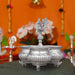 3 Cups Chomukha With Annam Handle - 6 x 5.5 Inches | German Silver Panchwala With Elephant Leg/ Kumkum Holder - Bowls