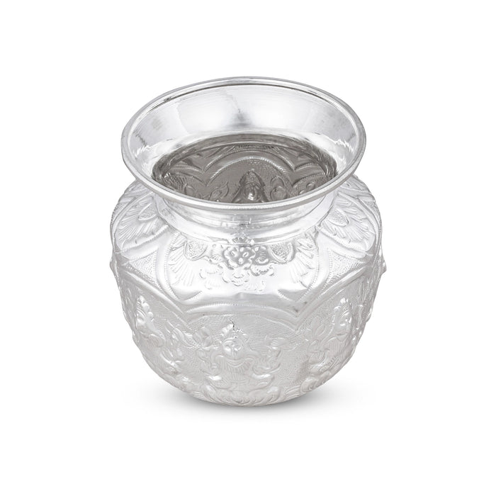 Ashtalakshmi Chombu - 5.5 x 4.5 Inches | German Silver Lota/ Ashtalakshmi Kalasam for Pooja/ 280 Gms Approx - Kalash & Pooja Lota