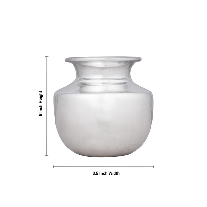 Lota - 5 x 3.5 Inches | German Silver Chombu/ Kalasam for Pooja/ 255 Gms Approx - Kalash & Pooja Lota
