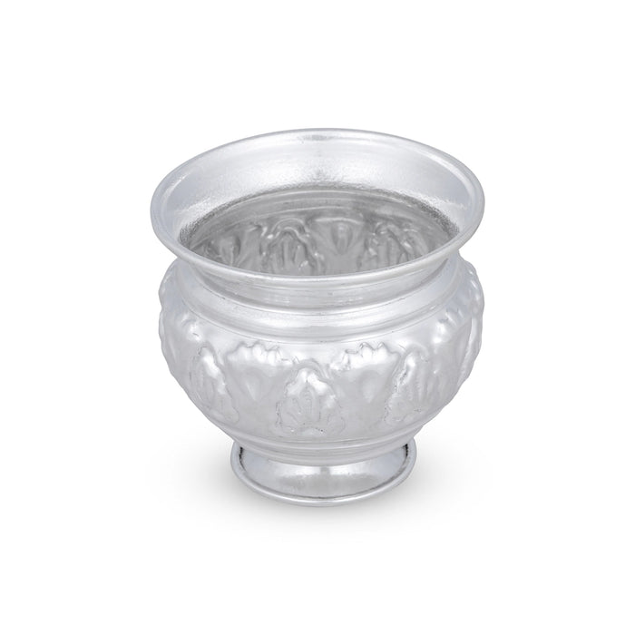 Chandan Cup With Base - 2.5 x 2.5 Inches | German Silver Cup/ Chandan Bowl for Pooja/ 70 Gms Approx - Bowls