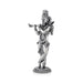 Flute Krishna Murti Standing On Base - 7.5 x 3.5 Inches | German Silver&Antique Polish Krishna Idol for Worship - German Silver Murties