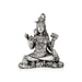 Shiva Statue Sitting On Base - 4 x 3 Inches | German Silver Shiv Murti/ Antique Polish Shiv Statue for Pooja - German Silver Murties