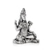 Shiva Statue Sitting On Base - 4 x 3 Inches | German Silver Shiv Murti/ Antique Polish Shiv Statue for Pooja - German Silver Murties