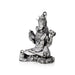 Shiva Statue Sitting On Base - 4 x 3 Inches | German Silver Shiv Murti/ Antique Polish Shiv Statue for Pooja - German Silver Murties