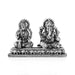 Lakshmi Murti & Ganesh Murti Sitting On Base - 3 x 4.25 Inches | German Silver Antique Polish Idol for Pooja - German Silver Murties