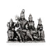 Shiv Family Murti Sitting On Base - 4 x 5 Inches | German Silver/Antique Polish Shiva Family Statue for Worship - German Silver Murties