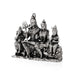 Shiv Family Murti Sitting On Base - 4 x 5 Inches | German Silver/Antique Polish Shiva Family Statue for Worship - German Silver Murties