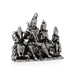 Shiv Family Murti Sitting On Base - 4 x 5 Inches | German Silver/Antique Polish Shiva Family Statue for Worship - German Silver Murties