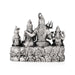 Shiv Family Murti Sitting On Base - 4 x 5 Inches | German Silver/Antique Polish Shiva Family Statue for Worship - German Silver Murties