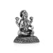 Lakshmi Idol Sitting On Base - 3 x 2.5 Inches | German Silver Laxmi Idol/ Antique Polish Lakshmi Murti for Worship - German Silver Murties