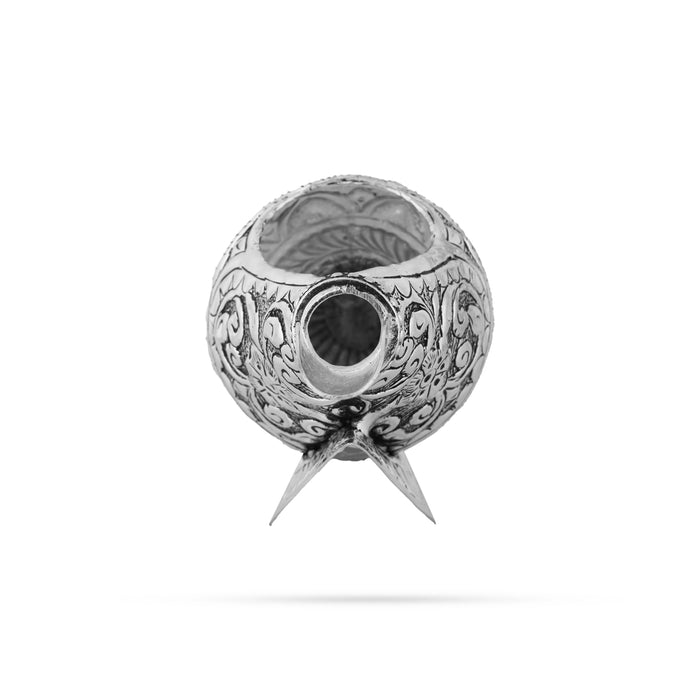 Abhishek Shankh - 4 x 6.75 Inches | German Silver Pooja Shankh/ Antique Polish Conch for Pooja - Pooja Shankh