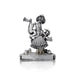 Shrinathji Murti Standing On Base - 4 x 3 Inches | German Silver & Antique Polish Shreenathji Murti for Pooja - Aluminium Murties