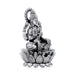 Lakshmi Idol Sitting On Lotus Base - 4.5 x 2.75 Inches | Antique Polish/ German Silver Laxmi Idol for Worship - German Silver Murties
