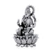 Lakshmi Idol Sitting On Lotus Base - 4.5 x 2.75 Inches | Antique Polish/ German Silver Laxmi Idol for Worship - German Silver Murties