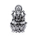Ganesh Murti Sitting On Lotus Base - 4.5 x 2.75 Inches | German Silver/Antique Polish Ganpati Murti for Worship - German Silver Murties