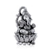 Ganesh Murti Sitting On Lotus Base - 4.5 x 2.75 Inches | German Silver/Antique Polish Ganpati Murti for Worship - German Silver Murties