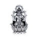 Ganesh Murti Sitting On Lotus Base - 4.5 x 2.75 Inches | German Silver/Antique Polish Ganpati Murti for Worship - German Silver Murties
