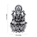 Ganesh Murti Sitting On Lotus Base - 4.5 x 2.75 Inches | German Silver/Antique Polish Ganpati Murti for Worship - German Silver Murties