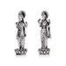 Vishnu Lakshmi Idol Standing On Flower Base Pair - 4 x 1.25 Inches | German Silver/Antique Polish Laxmi Vishnu for Pooja - German Silver Murties