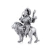 Durga Murti Sitting On Lion - 4 x 3 Inches | Antique German Silver Durga Idol With 8 Hands/Durga Statue for Pooja - German Silver Murties
