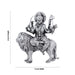 Durga Murti Sitting On Lion - 4 x 3 Inches | Antique German Silver Durga Idol With 8 Hands/Durga Statue for Pooja - German Silver Murties