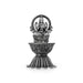 Lamp With Lakshmi Murti - 4.5 x 2.5 Inches | German Silver Vilakku With Base/ Antique Polish Deepam for Pooja - Deity Lamps
