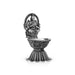 Lamp With Lakshmi Murti - 4.5 x 2.5 Inches | German Silver Vilakku With Base/ Antique Polish Deepam for Pooja - Deity Lamps