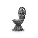 Lamp With Lakshmi Murti - 4.5 x 2.5 Inches | German Silver Vilakku With Base/ Antique Polish Deepam for Pooja - Deity Lamps