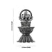 Lamp With Lakshmi Murti - 4.5 x 2.5 Inches | German Silver Vilakku With Base/ Antique Polish Deepam for Pooja - Deity Lamps