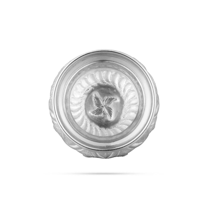 Ashtalakshmi Design Chombu - 4.75 x 4.5 Inches | German Silver Lota/ Kalash Pot for Pooja Decor - Kalash & Pooja Lota