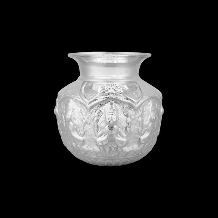 Ashtalakshmi Design Chombu - 4.75 x 4.5 Inches | German Silver Lota/ Kalash Pot for Pooja Decor - Kalash & Pooja Lota