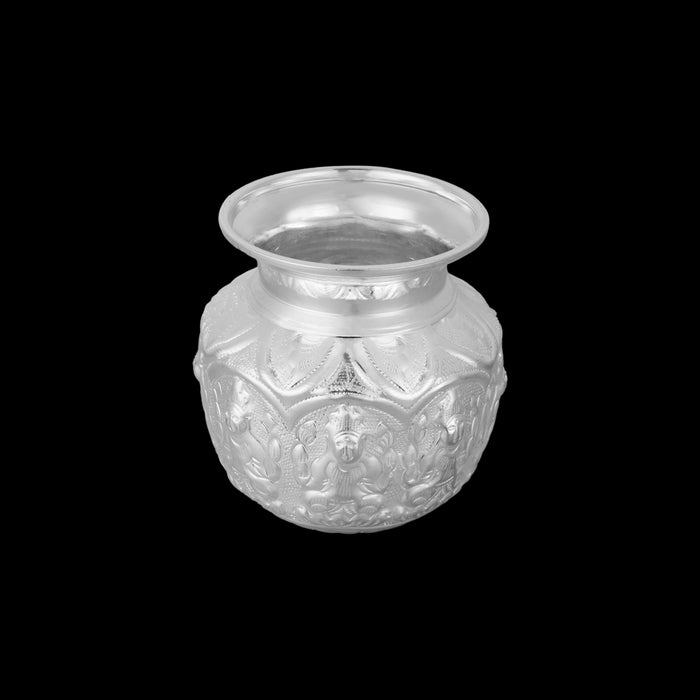 Ashtalakshmi Design Chombu - 4 x 3.5 Inches | German Silver Lota/ Kalash Pot for Pooja Decor - Kalash & Pooja Lota